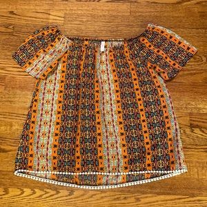 Multicolor off the shoulder top